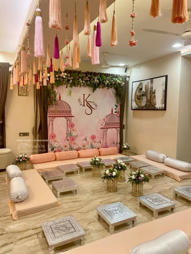 #weddinghousedecor #kankotri #pinkdecoration…